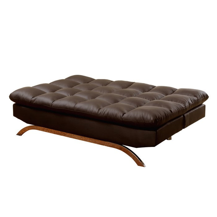 Tufted Futon Sofa Bed, Dark Brown