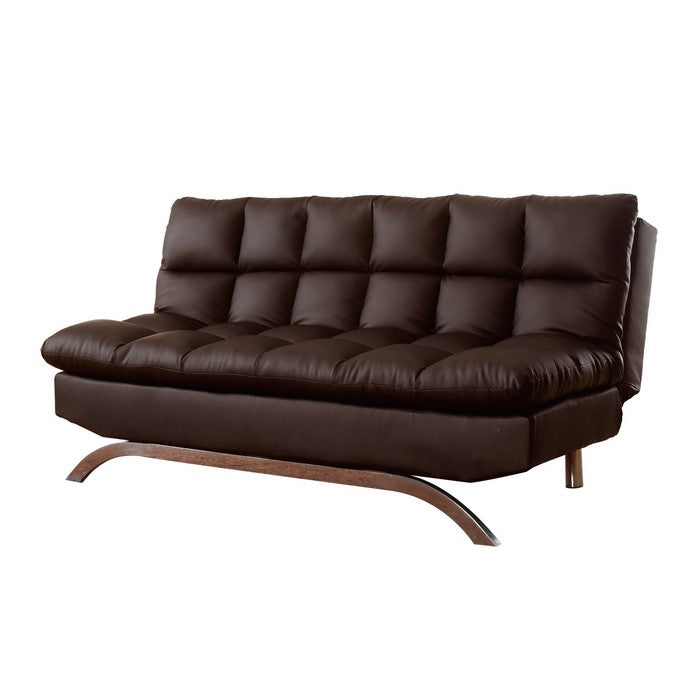 Tufted Futon Sofa Bed, Dark Brown