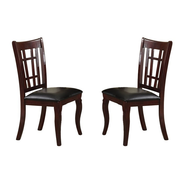 Wooden Dining Chair Set of 2, Cherry Brown