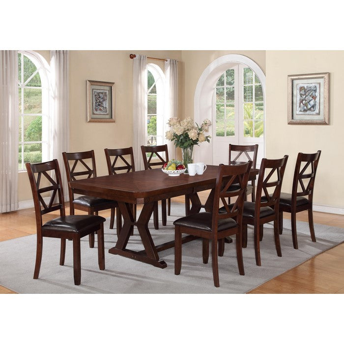 Dining Chairs with Designer Back,  Set of 2, Dark Brown