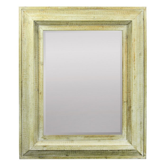 Rustically Naive Mirror In Wooden Frame, Brown