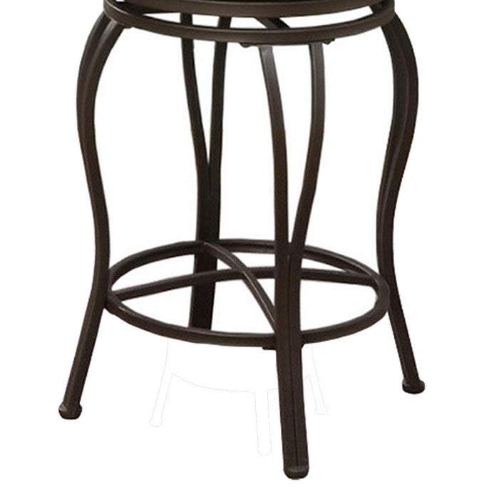Metal & Solid Wood Swivel Barstool, Brown (Set of 2)