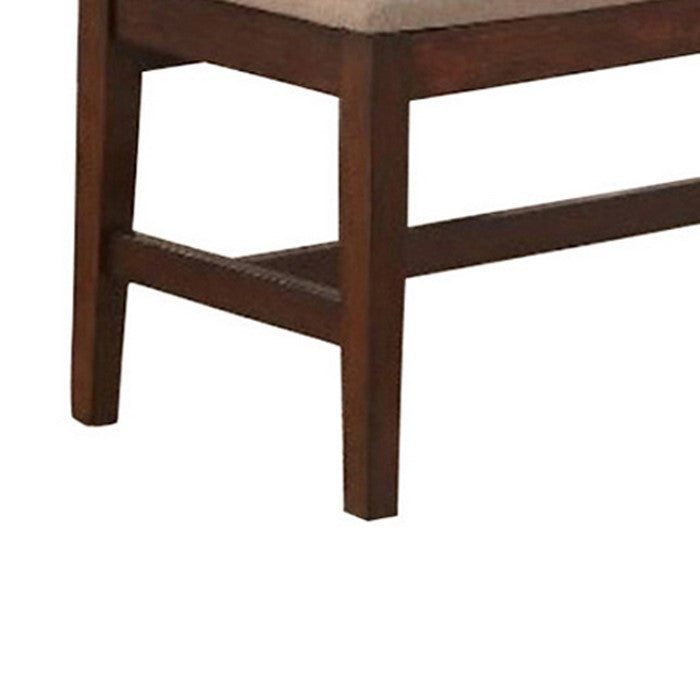 Rubber Wood Bench With Tapered Legs Brown and Beige