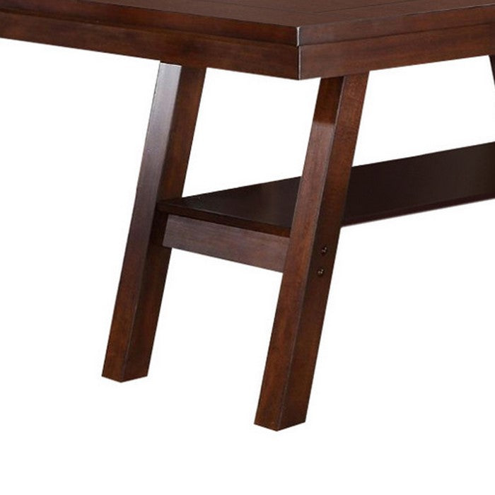 Solid Wood Dark Walnut Brown Dining Table