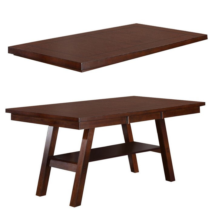 Solid Wood Dark Walnut Brown Dining Table