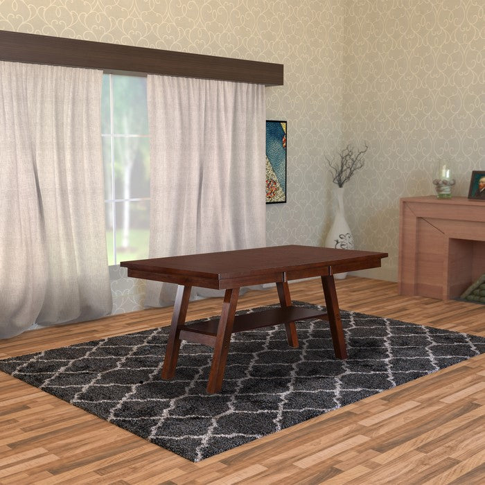 Solid Wood Dark Walnut Brown Dining Table