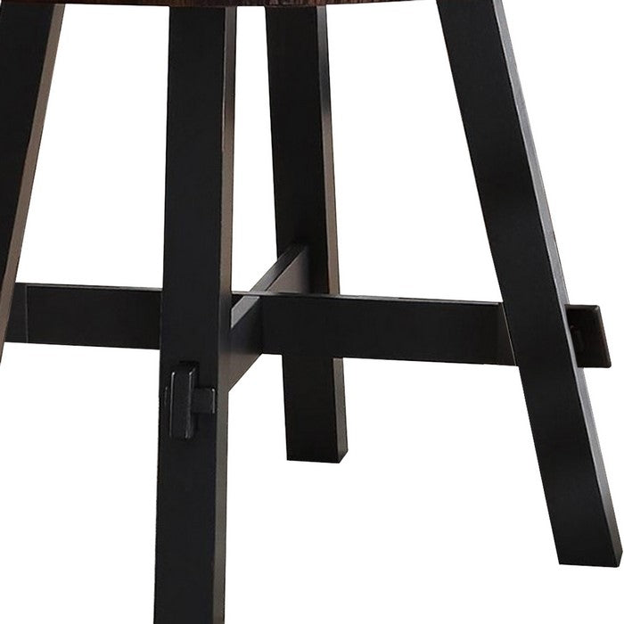 Round Wooden Dining Table Brown