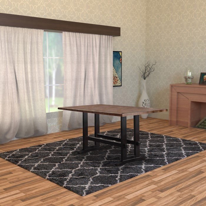Rubber & Pine Wood Counter Height Table, Brown