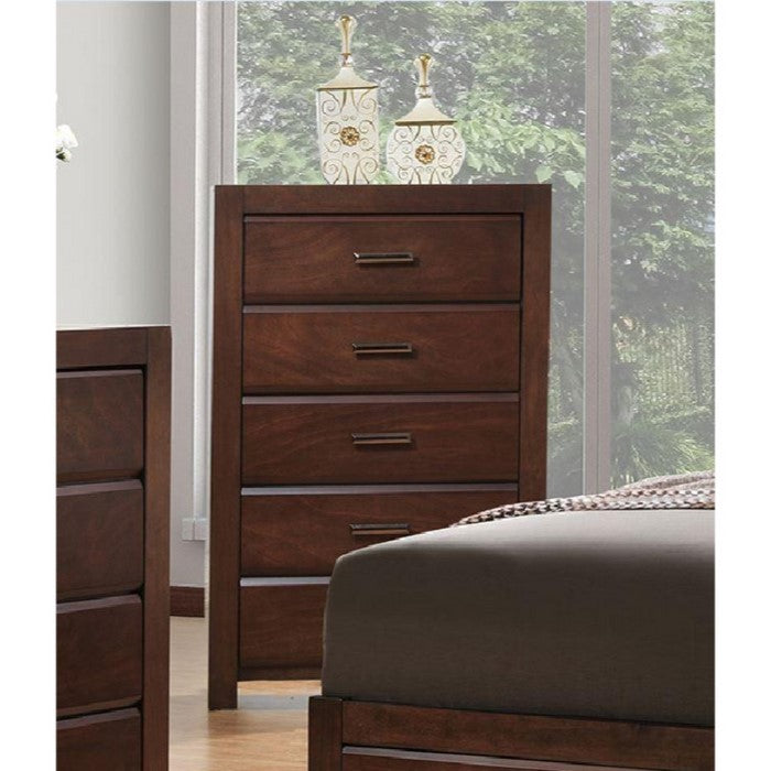 5- Drawer Chest In Solid Wood Brown