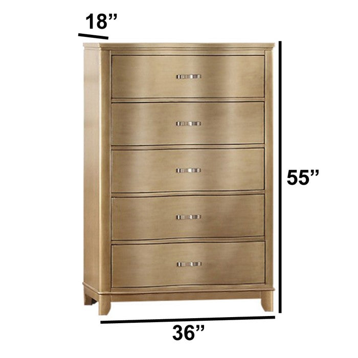 Bentwood, Pine Wood, Plywood & Birch Veneer Chest, Gold