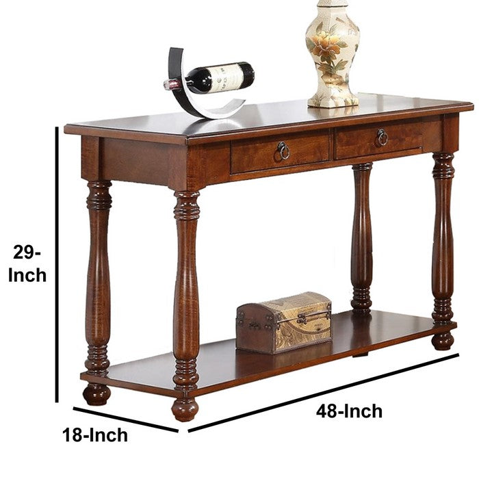 Wooden Console Table, Brown