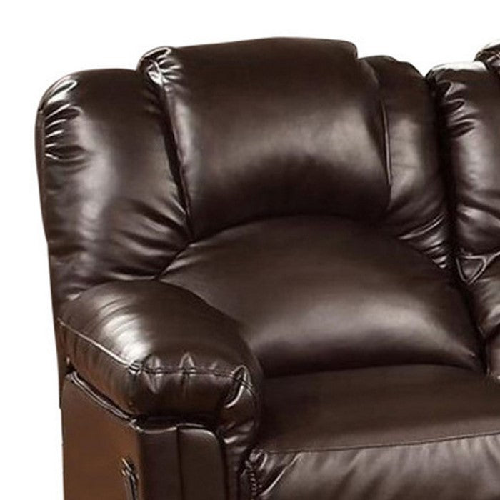 Bonded Leather Recliner Loveseat, Brown