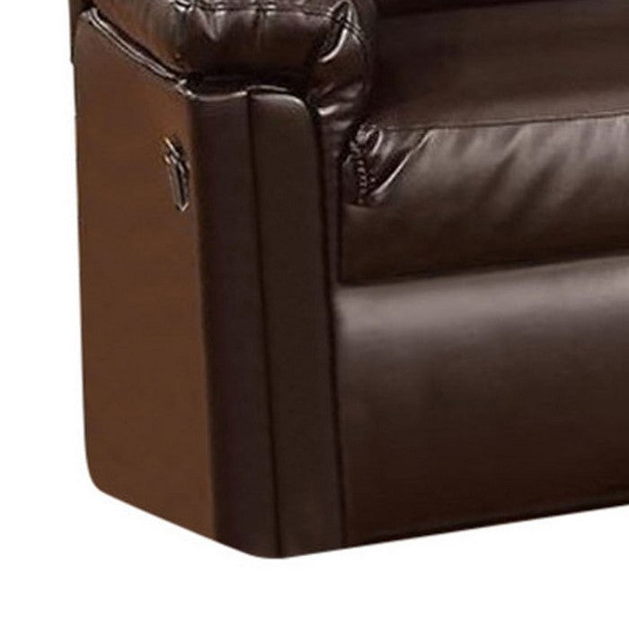 Bonded Leather Recliner Loveseat, Brown