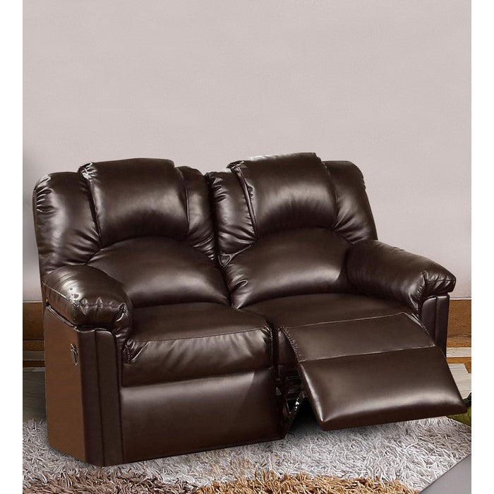 Bonded Leather Recliner Loveseat, Brown