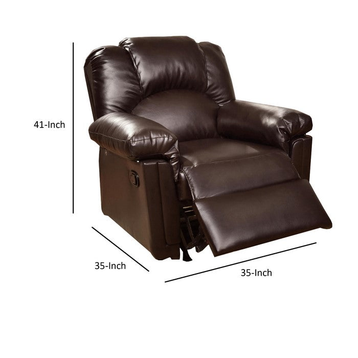 Bonded Leather Rocker/Recliner, Brown