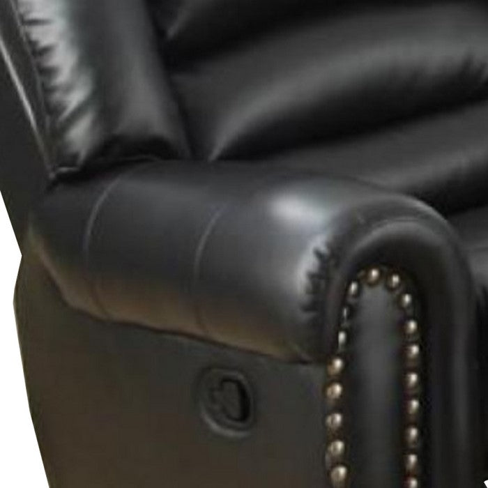 Bonded Leather & Plywood Recliner/Glider, Black