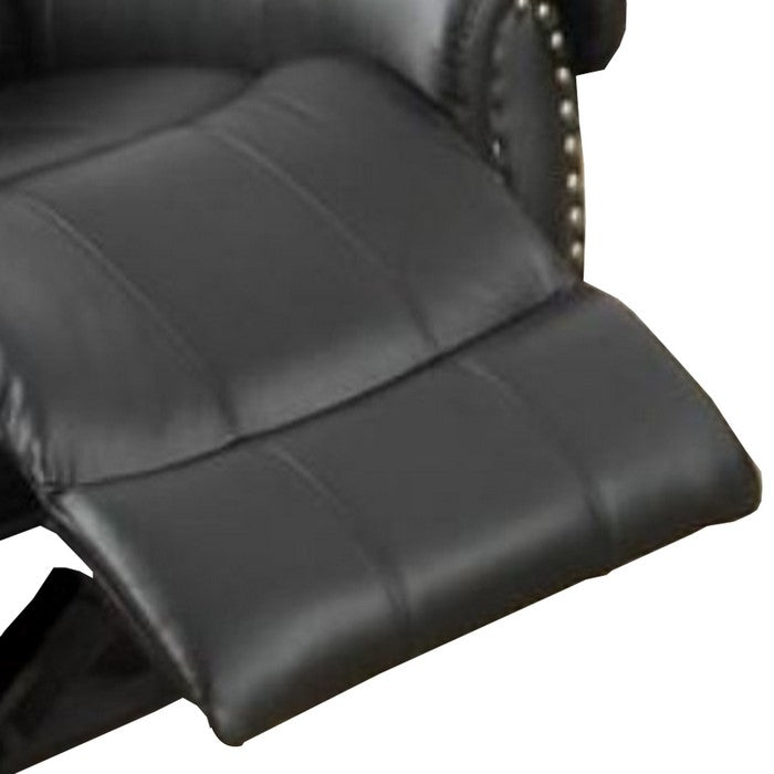 Bonded Leather & Plywood Recliner/Glider, Black