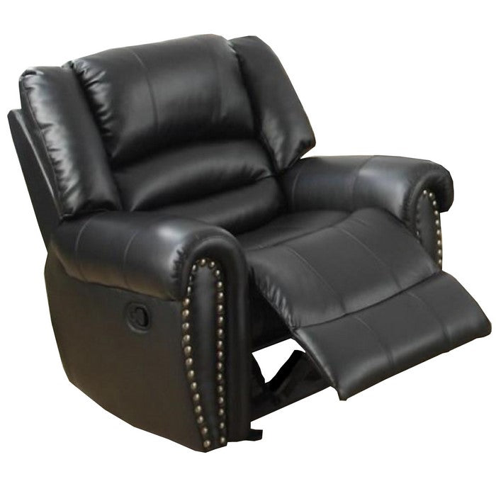Bonded Leather & Plywood Recliner/Glider, Black