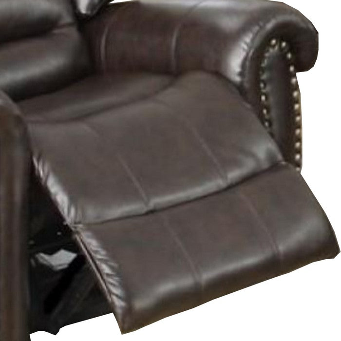 Bonded Leather & Plywood Recliner/Glider, Brown