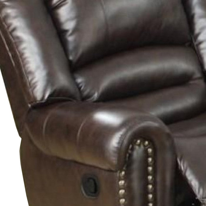 Bonded Leather & Plywood Recliner/Glider, Brown