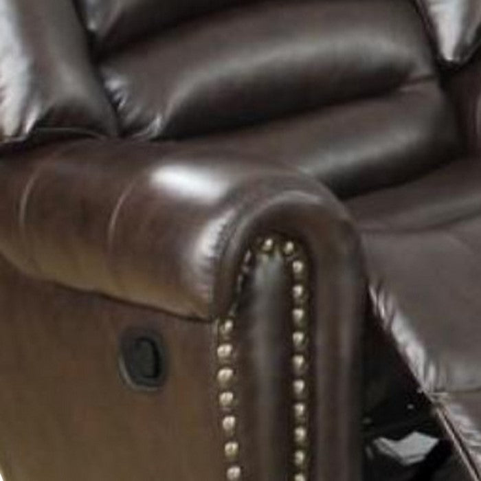 Bonded Leather & Plywood Recliner/Glider, Brown