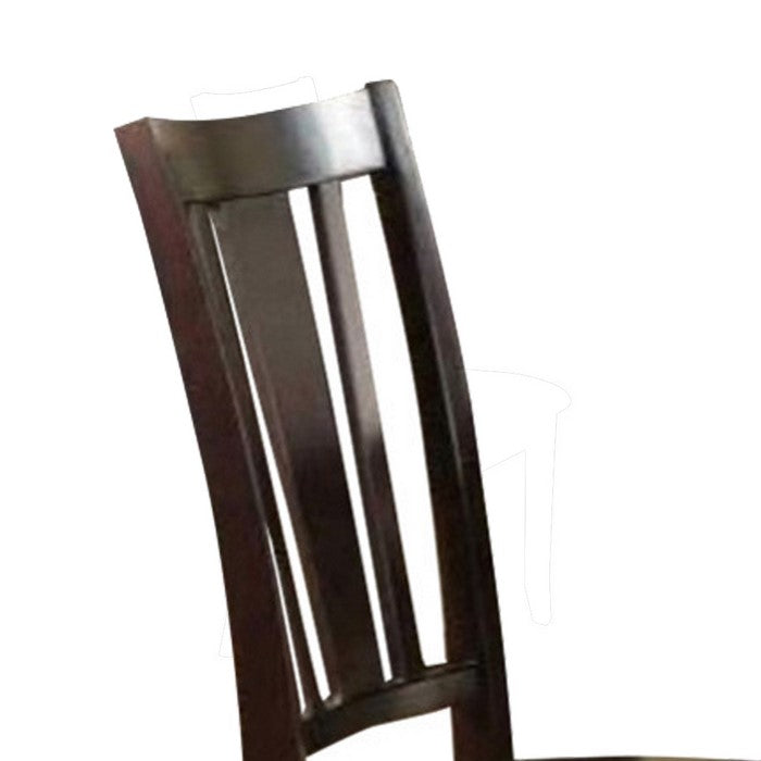 Rubber Wood Dining Chair With Upholstered Seat, Set Of 2,Brown