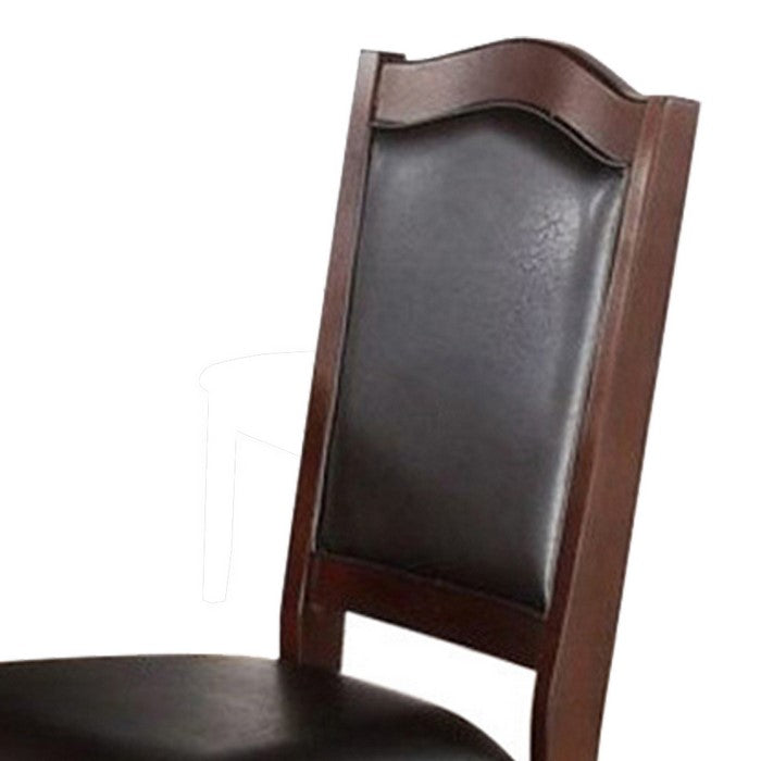 Rubber Wood Dining Chair, Set Of 2, Brown And Black