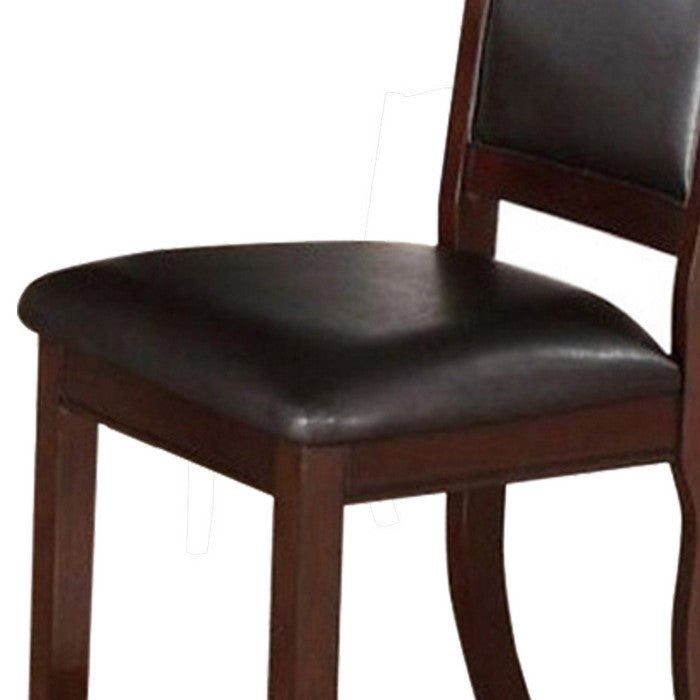 Rubber Wood Dining Chair, Set Of 2, Brown And Black