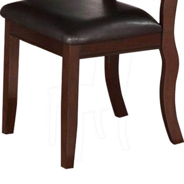 Rubber Wood Dining Chair, Set Of 2, Brown And Black