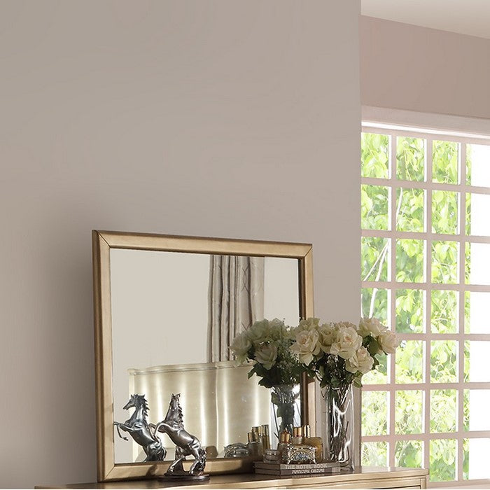 Pine Wood Mirror ,Gold