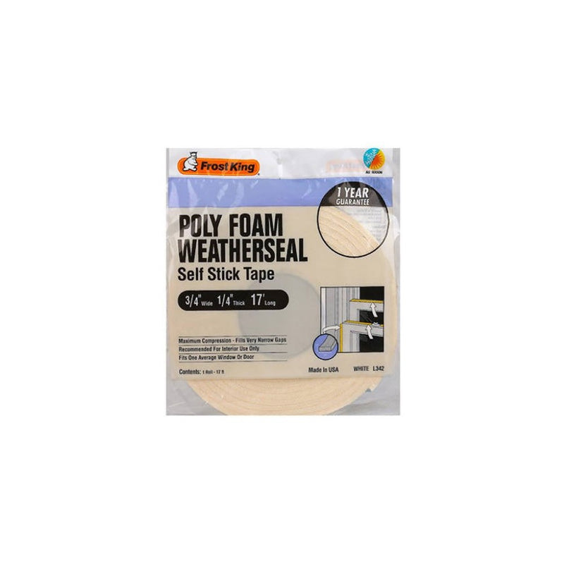 Frost King L342H Polyurethane Foam Tape 1/4-Inch, White