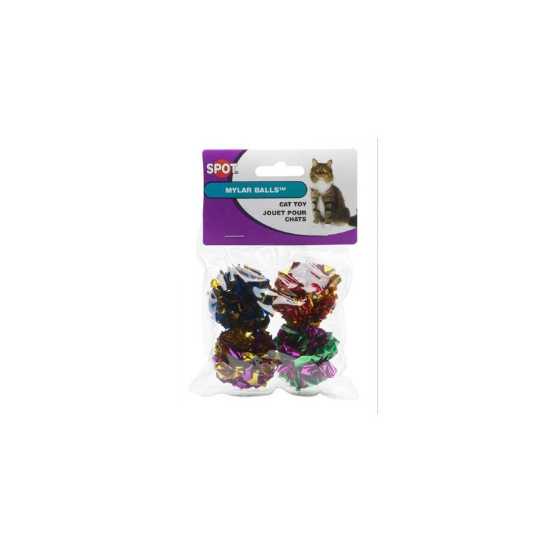 Ethical 1-1/2-Inch Mylar Balls Cat Toys, 4-Pack