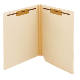 Smead Extra Capacity End Tab Fastener File Folder, Shelf-Master Reinforced Straight-Cut Tab, 2 Fasteners, 1-1/2 Expansion, Letter Size, Manila, 50 per Box (34276)