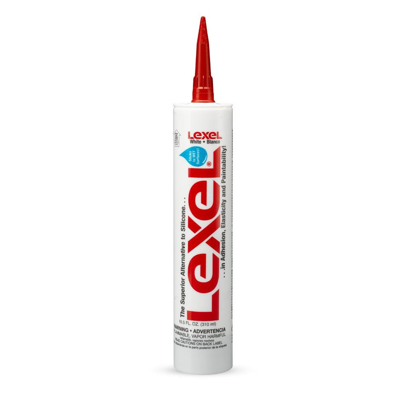 Sashco 13030 10.5oz Sashco Sealants White Lexel Adhesive Caulk, 10.5-Ounce