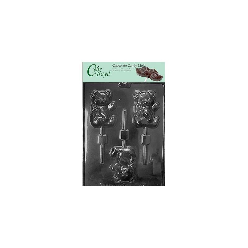 Cybrtrayd Life of the Party A123 Sweet Teddy Bear Pop Animal Chocolate Candy Mold in Sealed Protective Poly Bag Imprinted with Copyrighted Cybrtrayd Molding Instructions