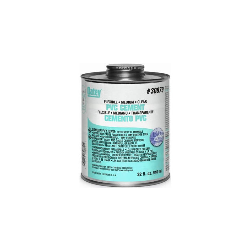 Oatey 30875 Lo-VOC PVC Flexible Clear Cement, 4-Ounce