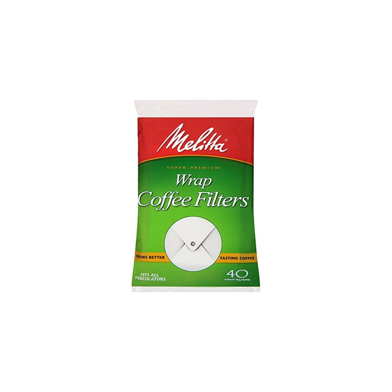 Melitta Coffee Filters for Percolators, White Wrap Around, 40-Count Filters (Pack of 12)