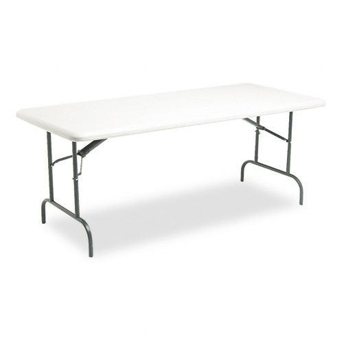 Iceberg ICE65223 IndestrucTable TOO 1200 Series Steel Legs Resin Folding Table, 2000 lbs Capacity, 72" Length x 30" Width x 29" Height, Platinum