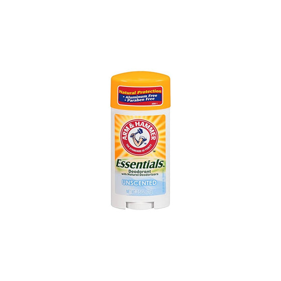 Arm & Hammer Essentials Natural Deodorant, Unscented 2.5oz (Packaging May Vary)