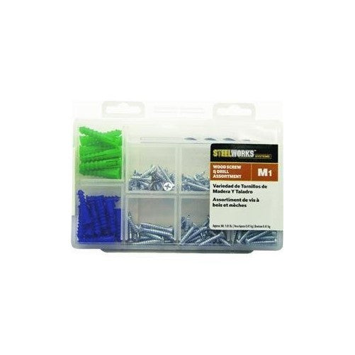 Hillman Wood Screw No. 8 - 10 - 12 X 1-1/4 " Blue Phil/Phillips/Slotted Flat Head