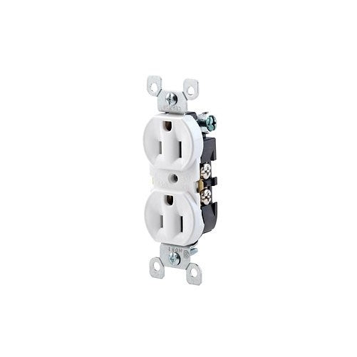 Leviton 212-5320-WCP White Residential Grade Straight Blade Duplex Receptacle