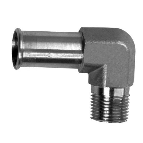 Professional Products 54181 3/8 NPT 90° Stainless Steel Fuel Inlet Fitting for Ford
