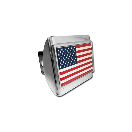 American Flag Chrome-plated Hitch Cover