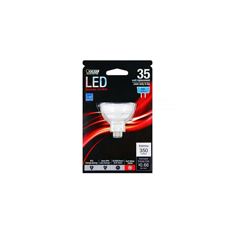 Feit Electric EXN/DM/LED 5.5 Watts, High Performance Dimmable MR16 Bi-Pin Bulb