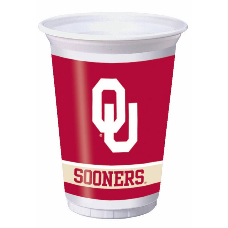 Oklahoma Sooners 20 oz. Plastic Cups, 8-Count