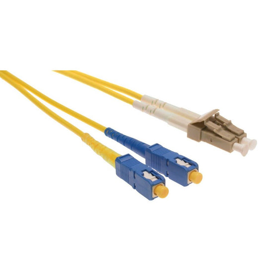 Shaxon FCSCLCS01M-B, SC to LC Duplex Single Mode 8.3/125 Fiber Optic Patch Cord - Yellow PVC Zip Cord, 1 meter