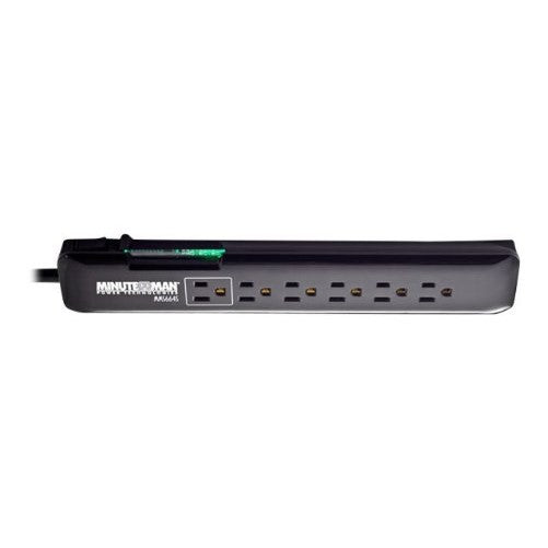 MINUTEMAN MMS664S Slim line Series Surge Protector, AC 120 V, 1.8 kW, 6 output connectors