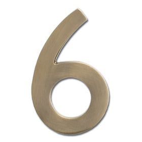Architectural Mailboxes 3585AB-6Brass 5-Inch Floating House Number 6, Antique Brass