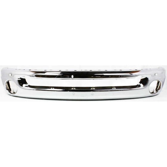 Evan-Fischer EVA17372021711 Bumper for Dodge Full Size P/U 02-09 Front Bumper Face Bar Chrome Type2 w/Round Fog Light Holes New Body