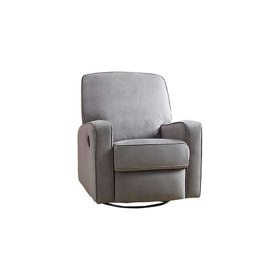 Pulaski Sutton Swivel Glider Recliner, Zen Grey with Stella Piping